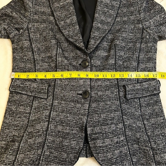 Basler | Tweed Blazer | Wool Cotton Blend | Knited Formal Black, Grey | Size M - Picture 6 of 9